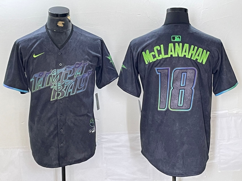 Men's Tampa Bay Rays Shane McClanahan #18 Charcoal 2024 City Connect Limited Jersey